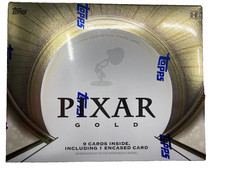 2025 TOPPS DISNEY PIXAR GOLD HOBBY BOX (1 Encased/9 Cards) Brand New Sealed