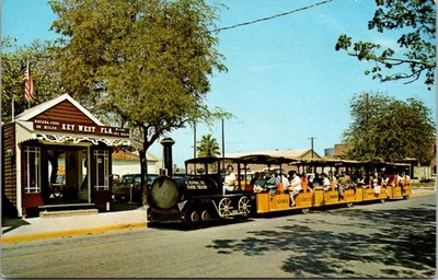 Havana Cuba Key West Fla. Conch Tour Train Vintage Postcard