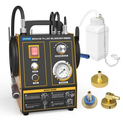Car Brake Fluid Bleeder Electric Pressure Brake Oil Bleeding Kit with 3 Adapters