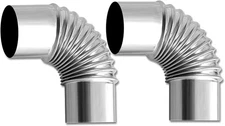 2.36" Elbow Stove Pipe Stainless Steel Chimney Flue for Outdoor Camping Wood... 