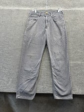 Carhartt Work Pants Mens 32x32 Gray Relaxed Fit Logo Cotton Stretch Straight Leg