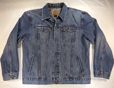 (1969 Brand) Denim Trucker Jacket Mens XXL Blue Jean Button Front