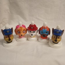 Good 2 Grow Paw Patrol Juice Toppers Lot of 5: Chase, Zuma, Skye, Marshall Dogs