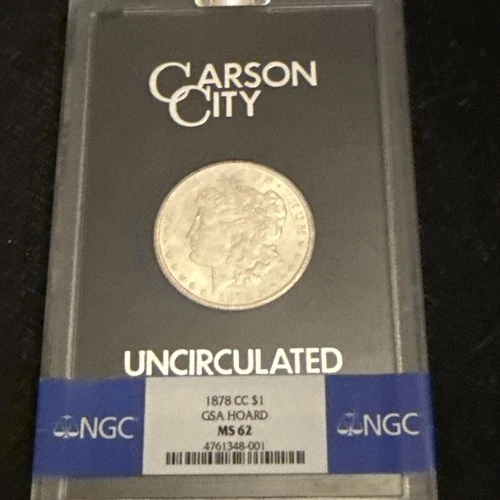 1878 CC Morgan Silver Dollar GSA Hoard -NGC MS62 W/Box & COA with Low Serial #