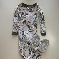 Carters Size 3T Boys Footed Pajamas Dinosaur Print 100 Cotton Long Sleeve