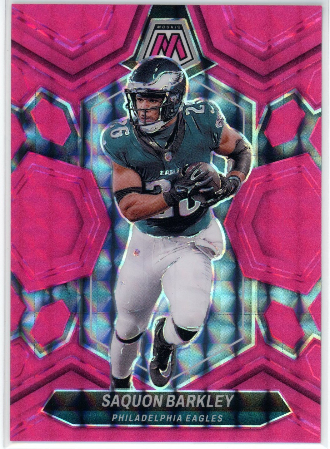 2024 Panini Mosaic - Saquon Barkley #177 Mosaic Pink Fluorescent Prizm /10
