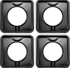 SGP-400 Chrome Square Gas Range Drip Pan, Black Porcelain Square 7.75” thumbnail 1