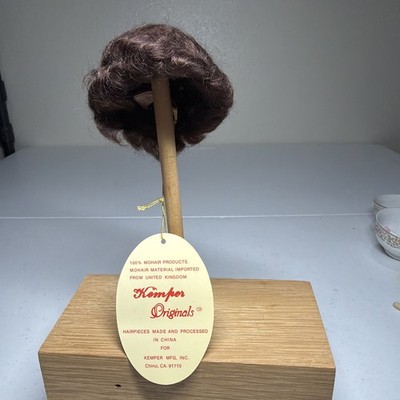 Kemper TOMBOY Mohair UNISEX Doll Wig SZ 6/7 MEDIUM BROWN Short Wavy & Bangs NWT