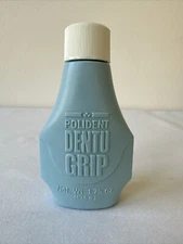 Vintage POLIDENT DENTU GRIP Plastic Container - Denture Powder - Block Drug Co