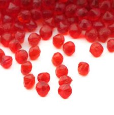 Lot 950 Antique Czech red round faceted glass rhinestones 3mm