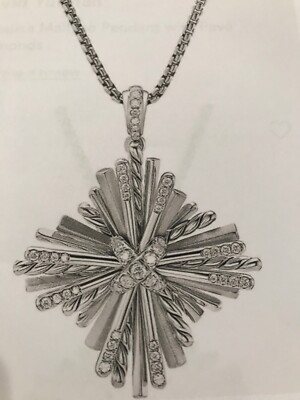 DAVID YURMAN 32mm Angelika Four-Point Pendant Necklace w/Diamonds in SS