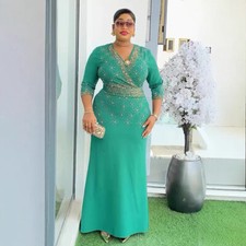 Women Long Dress Gown African Dashiki Bodycon Evening Cocktail Gown Abaya Kaftan