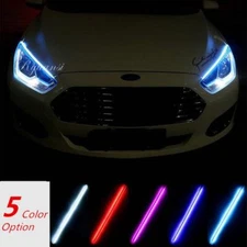 2x LED Daytime Running Light Sequential DRL Turn Signal Headlight Strip Lamp