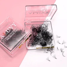 12D Pre made Russian Volume eyelash extension 0.05 pointy base loose 500 FANS