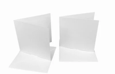 DJP 6x6" Square Creased Blank 50 Pack White Smooth Cards & Envelopes - 250gsm Card