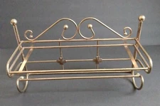 Brass Towel Rack Scrolled Vintage Retro Cottage Cabin Bathroom Kitchen Decor 