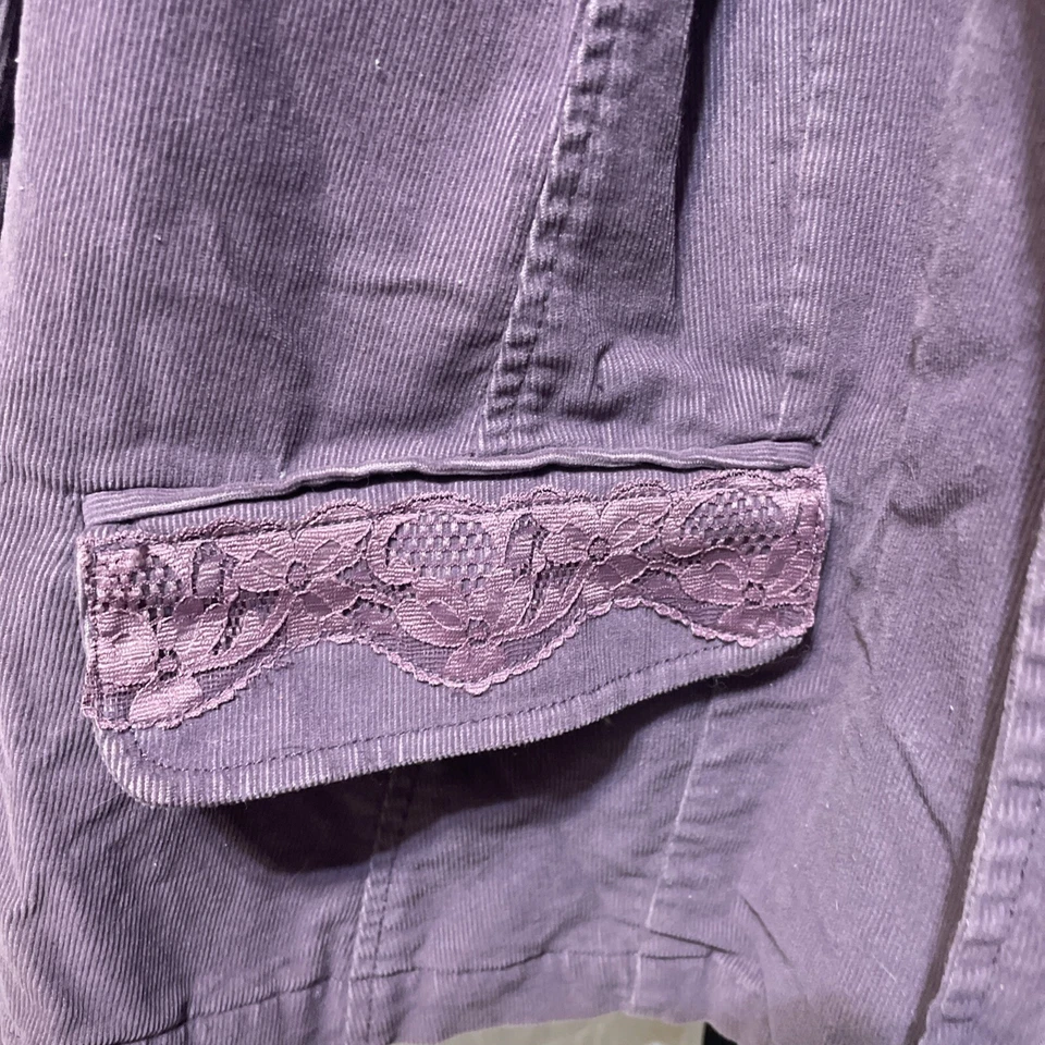 Blazer Chaqueta Venezia Talla 22/24 Pana Púrpura 1 Botón Manga Larga Bolsillos Foto 2 de 4