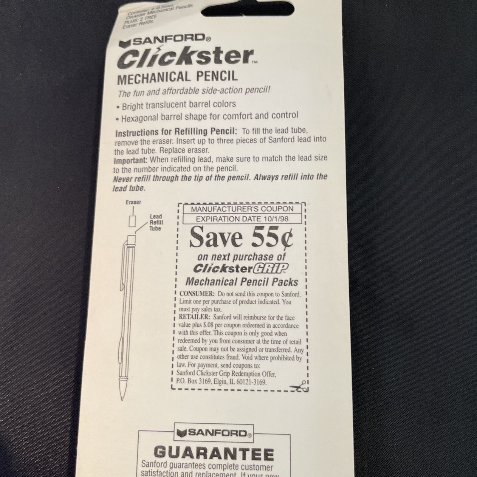 Sanford Clickster Grip Mechanical Pencil 0.5mm 4 PACK NEW 66145 Ultra