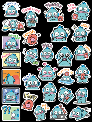 Yamanoshigyo Sanrio Hangyodon Lot de 47 autocollants
