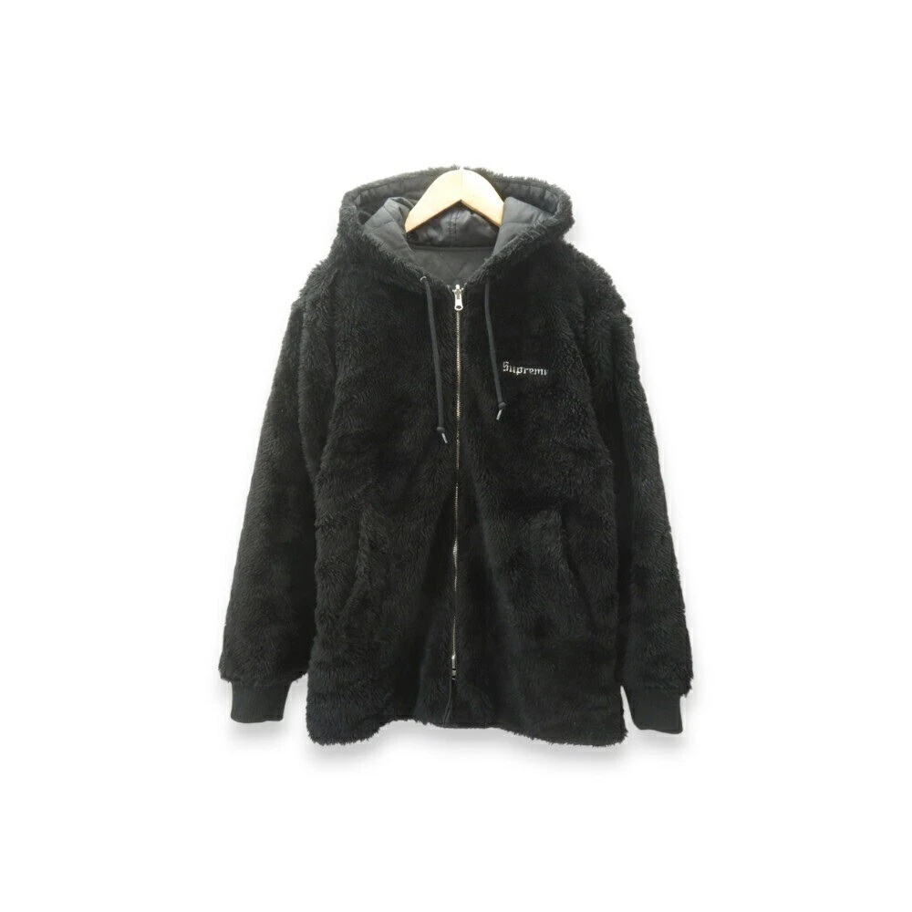 Veste parka de travail sherpa réversible Supreme 17aw noire taille S