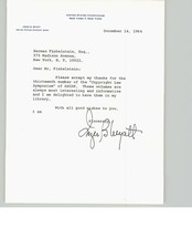 Judge Inzer B Wyatt Signed Herman Finkelstein Letter District Court ASCAP 1964