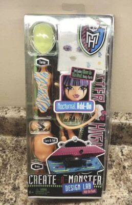 2012 MONSTER HIGH CREATE-A-MONSTER DESIGN LAB NOCTURNAL ADD-ON PACK Neu