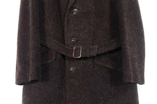 VINTAGE LODENFREY Wool Mens Coat Loden Overcoat Brown Size L RARE 90s - Picture 5 of 9
