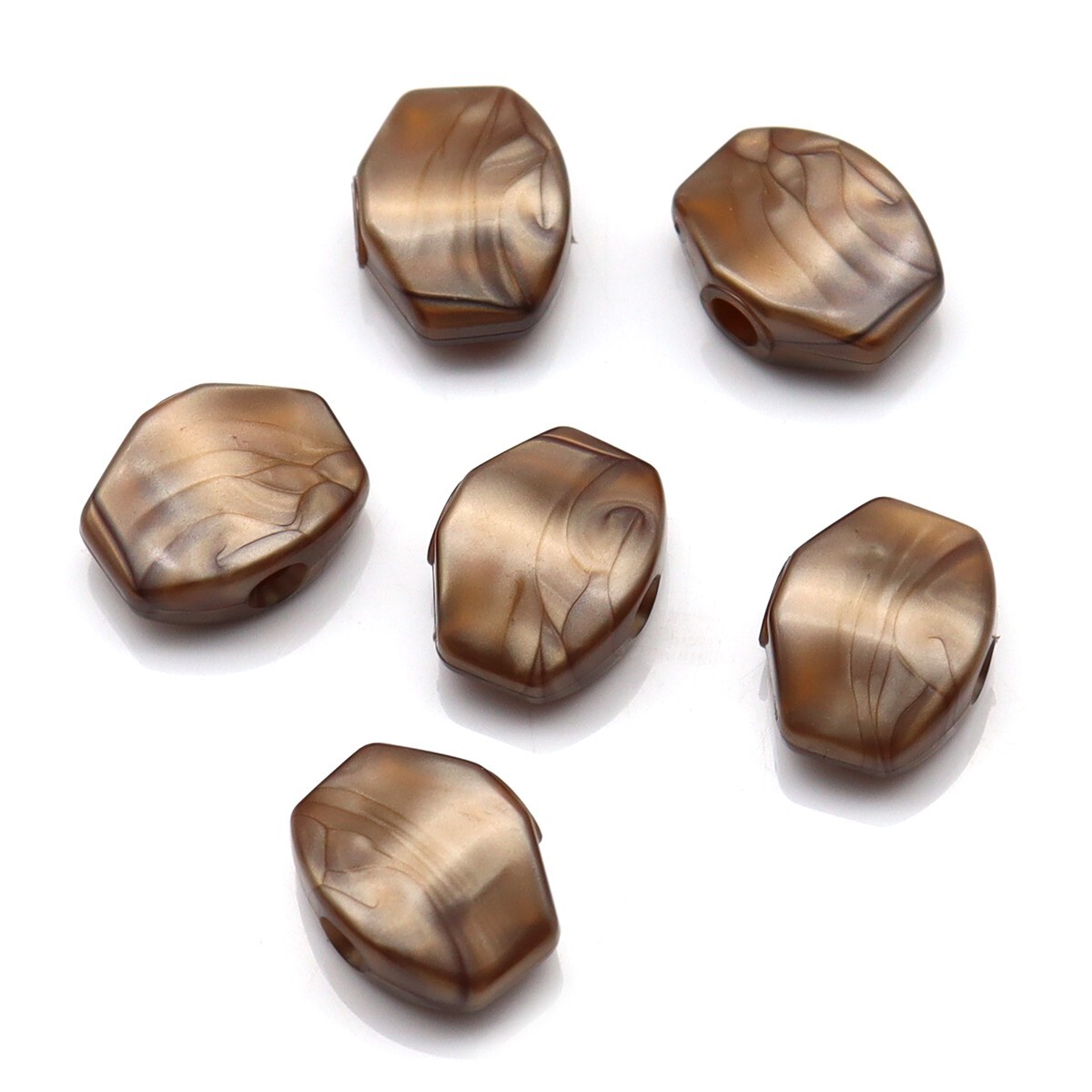 6Pcs Guitar Tuning Pegs Buttons Plastic Machine Heads Buttons Brown Small Square