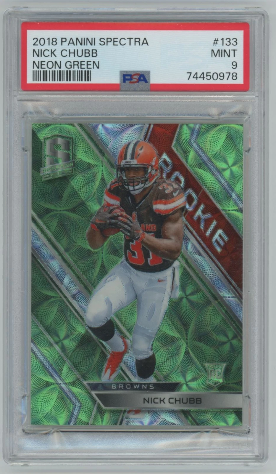 Nick Chubb Panini Spectra #133 Neon Green