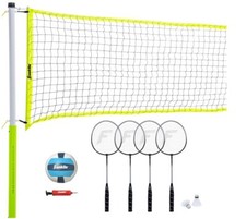 Franklin Sports Volleyball and Badminton Combo Set - Portable
