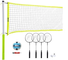 Franklin Sports Volleyball and Badminton Combo Set - Portable