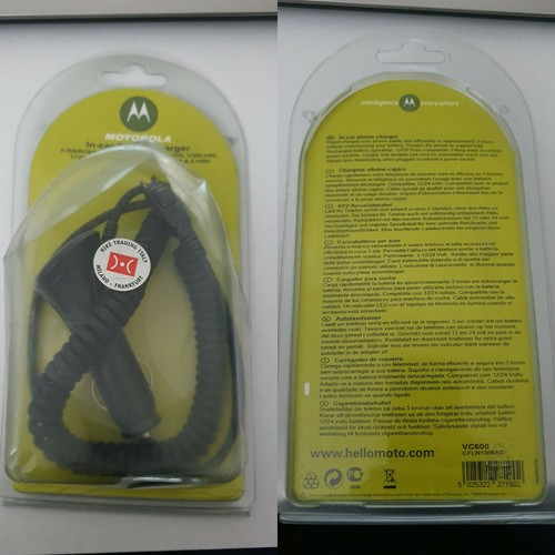 CARICATORE AUTO MOTOROLA ORIGINALE CARICA BATTERIA V60 V66 V70 V80 T720 - Picture 2 of 2