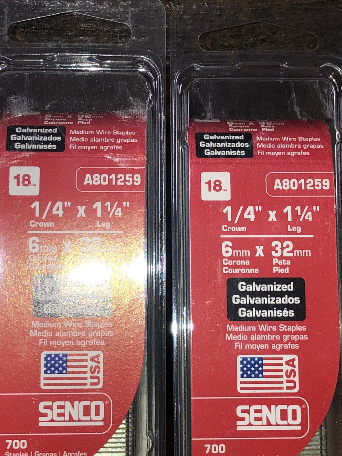 Senco A801259 18GA Galvanized Medium Crown Finish Staple 1/4 x 11/4 3