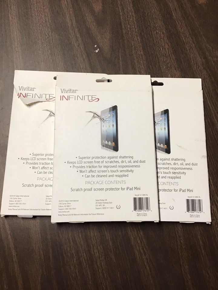 VIVITAR INFINITE SCRATCH PROOF SCREEN PROTECTOR FOR iPAD MINI 3 Boxes Of 1 Each - Image 3 of 3