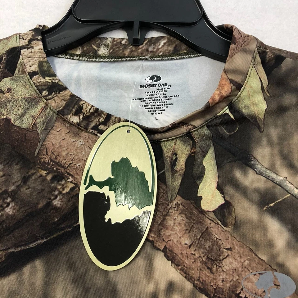 MOSSY OAK Men Long Sleeve Realtree Camo Hunting Pullover Shirt Sz L NWT - Image 2 of 4