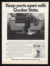1971 Quaker State Motor Oil Outboard Running Fuel Intake Exhaust Port Print Ad