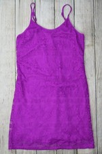 Love Fire Women's Spaghetti Strap Crochet Lace Mini Dress Sleeveless Fuschia M