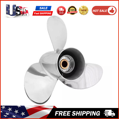 13 x 21 Outboard Propeller Stainless Steel for Yamaha 50-130HP PROP 15 Spline RH