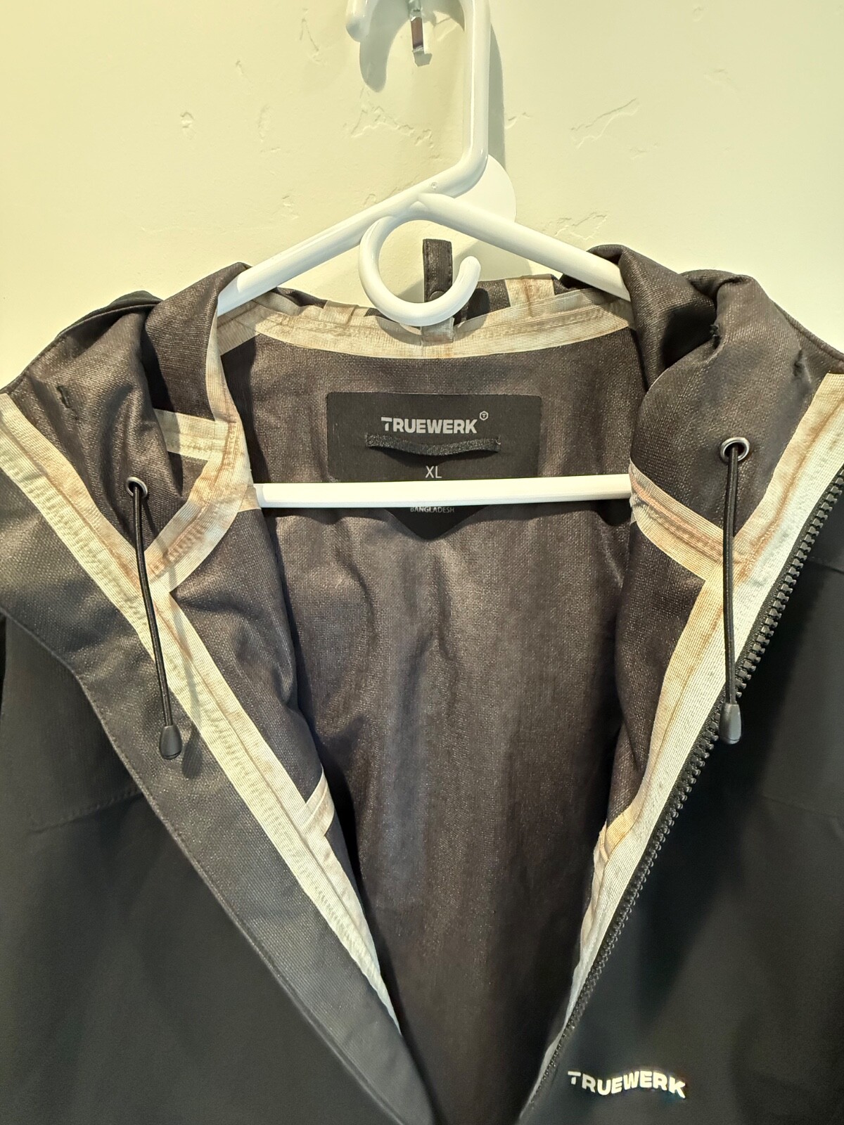 Truewerk S2 Stormshell Jacket XL Mens Black Full Zip Work Rain Jacket