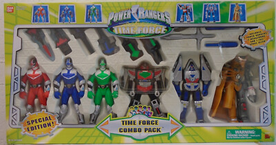 Power Rangers Time Force Combo Gift Pack Space Alien Frax Megazord Red Blue Gree