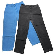 Vintage 90s Denim Jeans Bundle Women  s Size 15 Blue Black 80s Tapered Leg 30x25