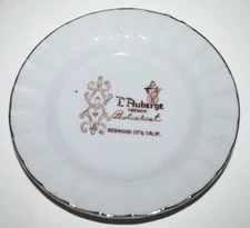Vintage California restaurant ashtray, L'Auberge French Restaurant, Redwood City
