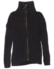 ZARA maglione cardigan uomo grande nero cotone AK28