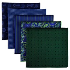5 Pack Men's Pocket Squares Set 12.6" Formal Handkerchiefs for Suits Weddings...