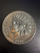 Trinidad CO Large LUCKY PENNY Indian Head Souvenir Coin 1915 Vintage Colorado