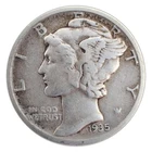 1935-S Mercury Dime VG Very Good 90% Silver