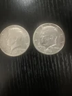 Two Kennedy Clad Half Dollar Coins-1971 And 1972- D Marking-circulated