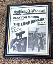 CLAYTON MOORE Lone Ranger Autographed 8 X 10 Photo Signed Publicity Event Photo