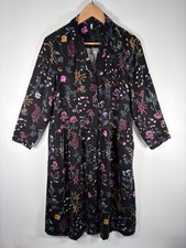 Joules Black Floral Karis Dress Size 16 Pockets Boho Relaxed Summer Botanicals 