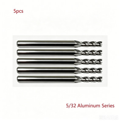 5 Pack 5/32'' Solid Carbide End Mills   4 Flute Center Cutting CNC USA
